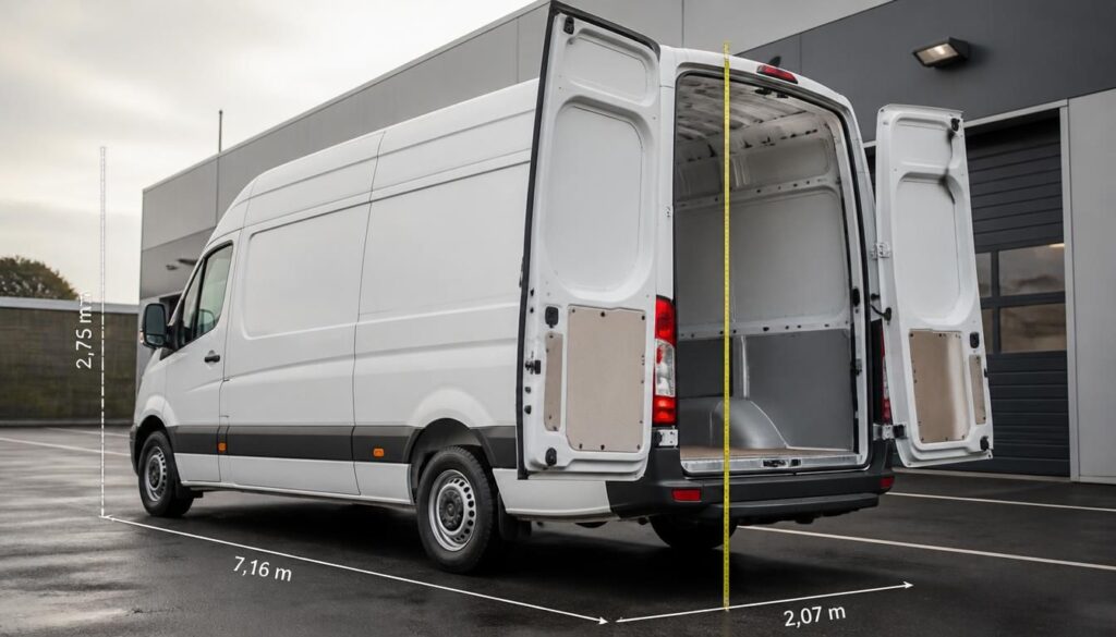 Hauteur d’une camionnette de 20 m³ et dimensions utiles